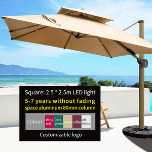 Paraguas Cantalever de lujo con luz para <span class=keywords><strong>patio</strong></span> exterior, paraguas impermeable para restaurante - Product Image 4