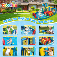 Parc aquatique gonflable sur le thème des crabes Cocofish, aire de jeux en tissu Oxford, château gonflable multifonction, combo de château gonflable