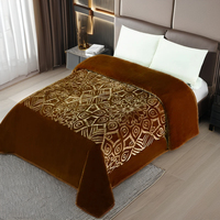 Großhandel individuell bedruckte Raschel Double Queen Size Winter Nerz Bettdecke 100% Polyester Joyous Throw Fleeced Portable