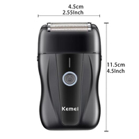 Rasoir électrique Kemei Km-t227, couleur noire pure, 5 W, 1800 mAh, puissance élevée, 8000 tr/min, rasoir à barbe pour homme super rapide, mouvement alternatif