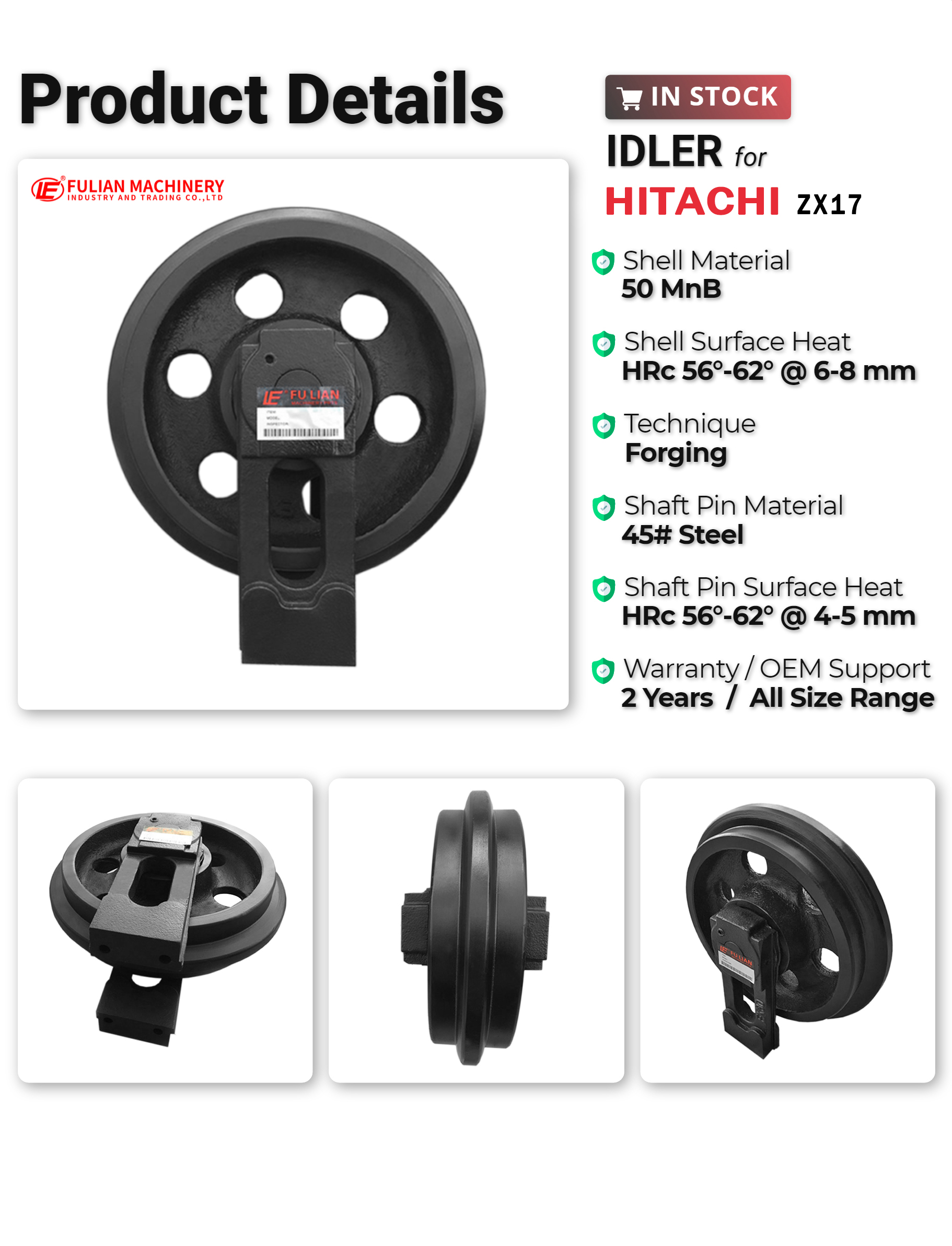Idler for Hitachi ZX17 Mini Excavator - Durable & Reliable