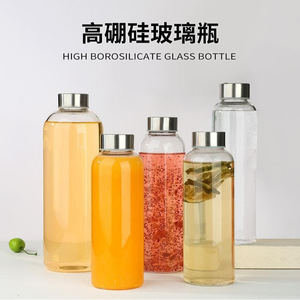 Bouteille d'eau en verre avec couvercle en bambou 1000 ml, anti-fuite, pour les voyages - Product Image 3