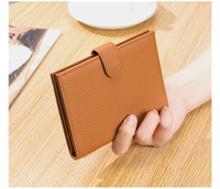 Portefeuille de voyage en cuir fin avec blocage RFID, porte-cartes, fermeture éclair pour pièces de monnaie, fermeture à pression, pour hommes et femmes, avec logo personnalisé
