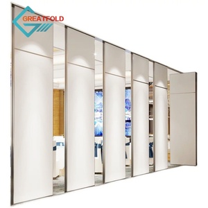 Mur coulissant de séparation mobile décorative mobile intérieure moderne pour la conception mobile de panneau en bois de murs mobiles opérables de bureau de restaurant - Product Image 1