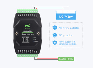 Waveshare Modbus <strong>RTU</strong> <strong>Analog</strong> <strong>Input</strong> 8CH-SKU-25821 ,Industrial <strong>8</strong>-Ch <strong>Analog</strong> Acquisition Module, 12-bit High-preci - Product Image 4