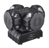 Roue à vent et à feu à double tête 6pcs lasers à œil d'abeille mobiles + bandes secouant la tête projecteur laser animé couleur 100W LED spot