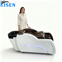 KISEN Lit de lavage de cheveux de haute qualité pour spa capillaire et massage thaïlandais, avec vapeur à circulation d'eau, mobilier de salon pour salon de coiffure