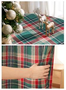 Cortina Semiopaca de Estilo Francés a Cuadros Verdes Navideños Retro, Ecológica, para Todas las Estaciones, para Ventanas, Cocina, Hotel, Cafetería - Product Image 5