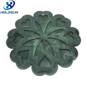 Boho cổ điển Silicone bảng Mat chịu nhiệt hoa hình trái tim đế lót ly cho hộ gia đình ăn uống trang trí nhà bàn sử dụng - Product Image 5
