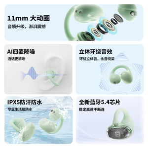 TWS Earphones Open Design Bluetooth 5.0 Touch Control RGB <b>Light</b> <b>Gaming</b> With Reverse Charging Long Battery Life - Product Image 2