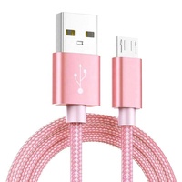 Câble USB 2.0 1M 2M en nylon à profil bas USB vers Micro USB avec gaine en nylon