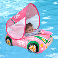 Swimbobo enfants natation rose fille enfants siège gonflable bateau flottant pistolet à eau jouet à eau bébé anneau piscine flotteur avec auvent