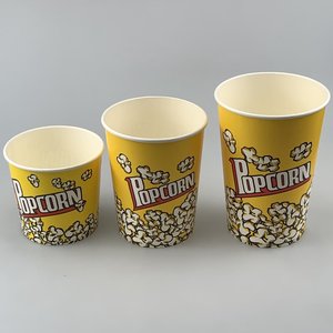 Seau en papier jetable personnalisé pour popcorn et poulet frit, 24 oz, 32 oz, 85 oz, 170 oz, gobelet à popcorn - Product Image 2