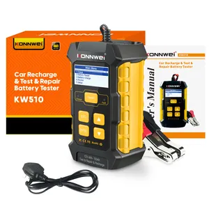 KONNWEI KW510 ऑटो बैटरी परीक्षक मरम्मत समारोह और चार्जर समारोह के साथ 12V 5A