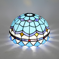 Remplacement d'abat-jour Tiffany seulement 12 pouces style méditerranéen vitrail grand abat-jour e27 remplacement d'abat-jour de table