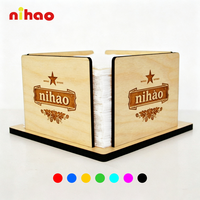 NIHAO Distributeur de serviettes en bois commercial pour hôtel, café, table à manger, OEM, ODM, taille et logo personnalisés