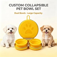 Bols et mangeoires pour animaux de compagnie en silicone OEM/ODM, bol de voyage portable pour animaux de compagnie, bol à nourriture pour chien pliable avec fermeture éclair, bol pour chien pliable rétractable avec fermeture éclair