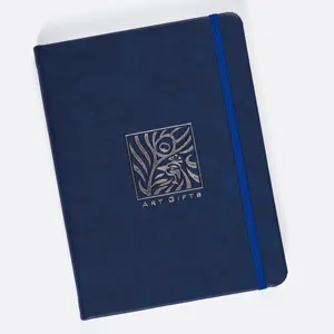 Wholesale a5 custom design PU leather notebook embossed pocket 5 minute quick quotation journal