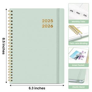 2026 Printed <b>A4</b> Diary Planner with <b>Leather</b> Cover Thick Paper Agenda Book - Product Image 3