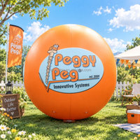 Ballon publicitaire géant gonflable à l'hélium orange, hermétique, avec logo, prix usine