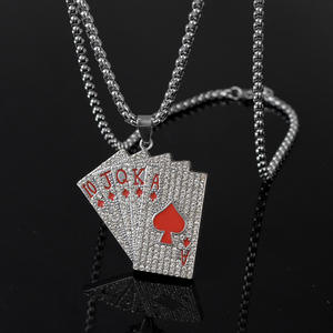 Hiphop नवीनतम डिजाइन कस्टम स्टेनलेस स्टील पुरुषों के आभूषण लंबी कार्ड स्वेटर हार - Product Image 5