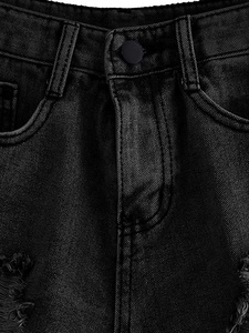 De las mujeres corte bolsillo rotos de Shorts pantalones cortos de mezclilla - Product Image 4