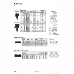 อุปกรณ์นิวเมติกแบบสัมผัสเดียวสำหรับชิ้นส่วนนิวเมติก KAU04-U01 - Product Image 1