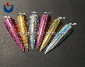 <span class=keywords><strong>Precio</strong></span> barato <span class=keywords><strong>venta</strong></span> caliente serie JML cromo holográfico Arco Iris uñas pigmento suelto en polvo - Product Image 4
