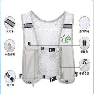 Gilet <span class=keywords><strong>de</strong></span> course réfléchissant haute visibilité personnalisé, entièrement enveloppant, couleurs fluorescentes noir, gris, bleu, sûr pour <span class=keywords><strong>la</strong></span> randonnée, le vélo en ville et les activités sportives - Product Image 5
