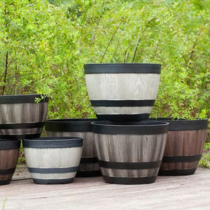 Macetas Redondas con Autorriego Estilo Barril <span class=keywords><strong>de</strong></span> Cerveza <span class=keywords><strong>para</strong></span> Balcones, Macetas y <span class=keywords><strong>Jardineras</strong></span>, Almacén Europeo, Macetas Extra Grandes - Product Image 1