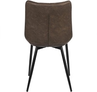 Chaise de salle à manger en imitation cuir rembourrée marron avec pieds en acier Design de cuisine moderne