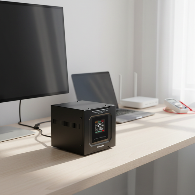 Home Use Desktop Single Phase SPO-5000VA 4000 Watt Ac Automatic Voltage Stabilizer Regulator for Computer