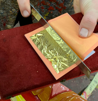 Feuille d'or véritable 23K 8*8CM 25 pièces/livre pour la peinture sur cadre, la dorure sur verre, feuille d'or