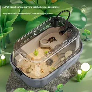 Tanque Ecológico para Tortugas con Plataforma para Tomar el Sol - Hábitat <span class=keywords><strong>de</strong></span> Plástico Resistente para <span class=keywords><strong>Tortuga</strong></span> <span class=keywords><strong>de</strong></span> <span class=keywords><strong>Orejas</strong></span> <span class=keywords><strong>Rojas</strong></span>, Escalón Antideslizante - Product Image 4