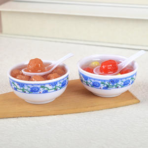Jouets alimentaires simulés, bol en <span class=keywords><strong>porcelaine</strong></span> bleu et blanc de style chinois de 4 cm, modèle de nouilles, nouilles au bœuf, ramen, ensemble de jeu alimentaire - Product Image 3
