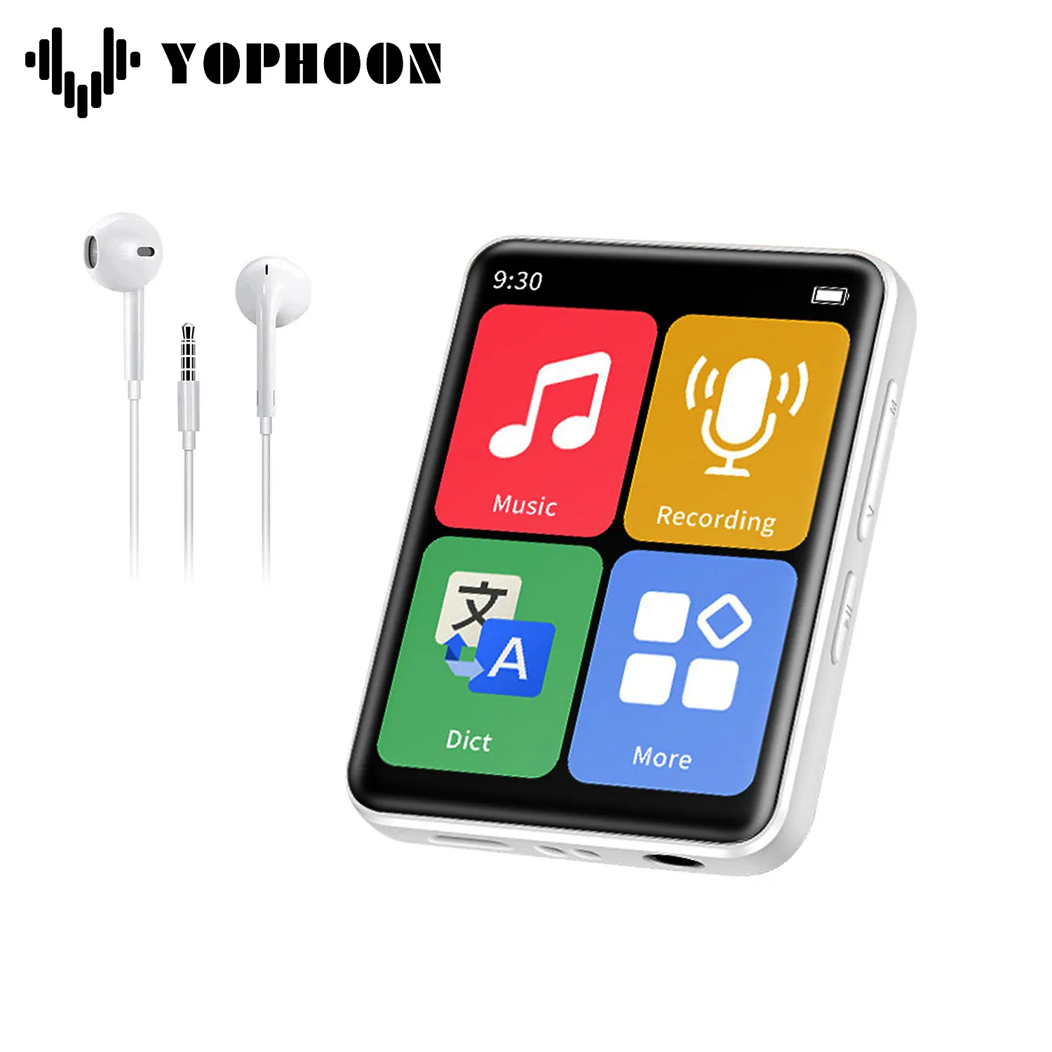 Mini taşınabilir MP3 çalar, Yophoon D2 Walkman dokunmatik ekran mavi diş küçük müzik çalar öğrenci öğrenme
