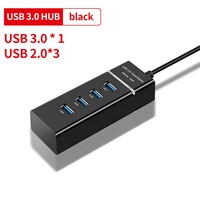 Hub USB 3.0 à 4 ports avec câble de 30cm de Long pour PC portable MacBook Mac Pro Mac Mini iMac Surface Pro et plus