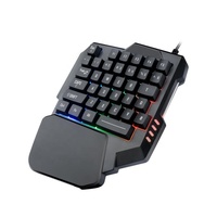 Populaire à Une Main RVB rétro-éclairage Clavier De Jeu De Membrane 35 touches arc-en-ciel lumière mini clavier de jeu pour PC, tablette mobile KBL-035