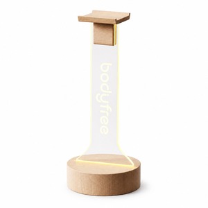 Bodyfree RGB <b>Gaming</b> Headphone Stand Acrylic <b>Light</b> Panel Solid Wood Base Laser Engraved Headset Holder For Desk Wholesale - Product Image 1