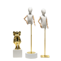 Magasin de vêtements pour enfants accessoires de Mannequin lin demi-corps tête factice présentoir épaule plate enfants Mannequin garçon fille fenêtre