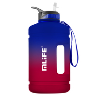 Bouteille d'eau personnalisée sans BPA pour la gym et le sport, avec paille, en plastique transparent, demi-gallon