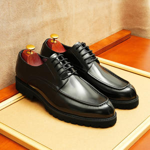 Chaussures plates décontractées et habillées pour hommes en cuir véritable respirant, légères, à enfiler, avec semelle extérieure en caoutchouc antidérapante - Product Image 1