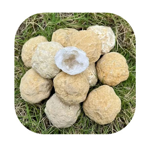 Đá thô tự nhiên <span class=keywords><strong>Agate</strong></span> trắng dạng Geode, đá quý thô bán buôn - Product Image 1