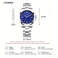Montre pour homme de marque de luxe, acier inoxydable 316L, cadran en marbre bleu foncé, affichage de la date, bracelet argenté, classique, étanche, quartz, pour affaires