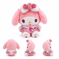 Offre Spéciale : Peluches Adorables My Melody en Robe à Nœud Rose et Dentelle, 8 pouces, Jouets en Peluche Moelleux pour Machines à Pinces en Magasin