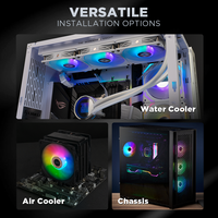 Nouveau design 2025, boîtier PC en plastique OEM 120 mm, ATX, roulement à billes, ventilateur RGB/ARGB pour le refroidissement du processeur de jeu sur ordinateur
