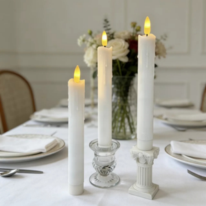 Vela Electrónica Blanca de 25 cm con Efecto de Llama Móvil, Funciona con Pilas, para el Hogar y la Cena - Product Image 3
