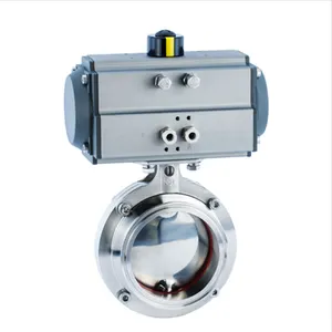 Hot Sale Sanitary Pneumatic Butterfly Valve Customized 304 316 Stainless Steel Butterfly Valve