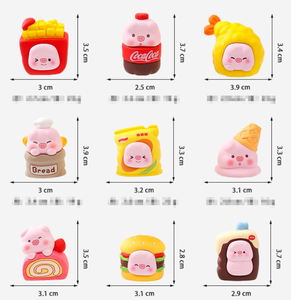 Mini figurines en résine d'animaux et d'aliments mignons (pain, boisson, hamburger, cochon) pour décoration de jardin, aquarium, poupée, décoration de gâteau, bombe de bain, jouet pour enfant - Product Image 2