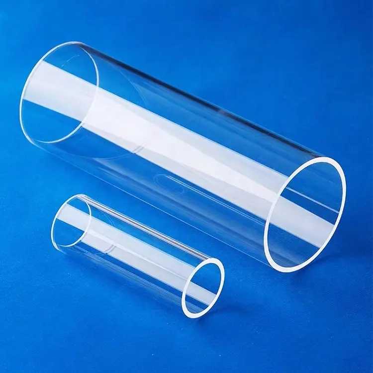 200-300mm Grande Diâmetro Vidro Cilindro Tubos Para Fornalha Alta Transmitância Tubo De Vidro De Quartzo